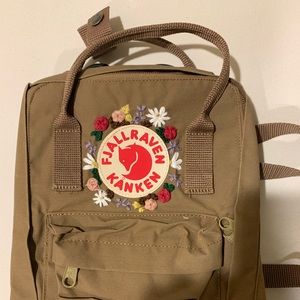 Self-embroidered mini Fjallraven kanken
